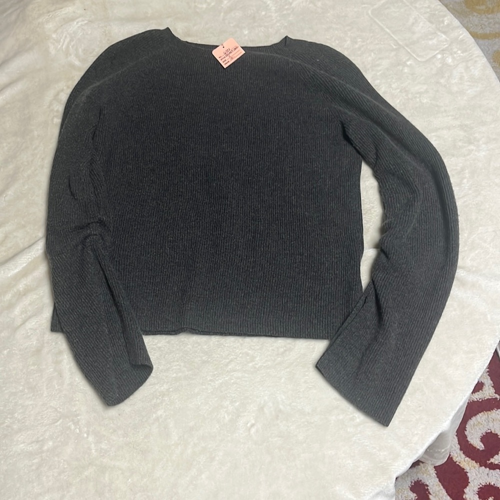 helmut lang gray long sleeve sweater